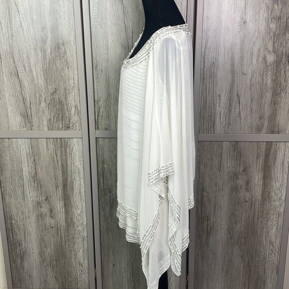 J Kara beaded evening formal tunic and cape women's 1X - Picture 4 of 10